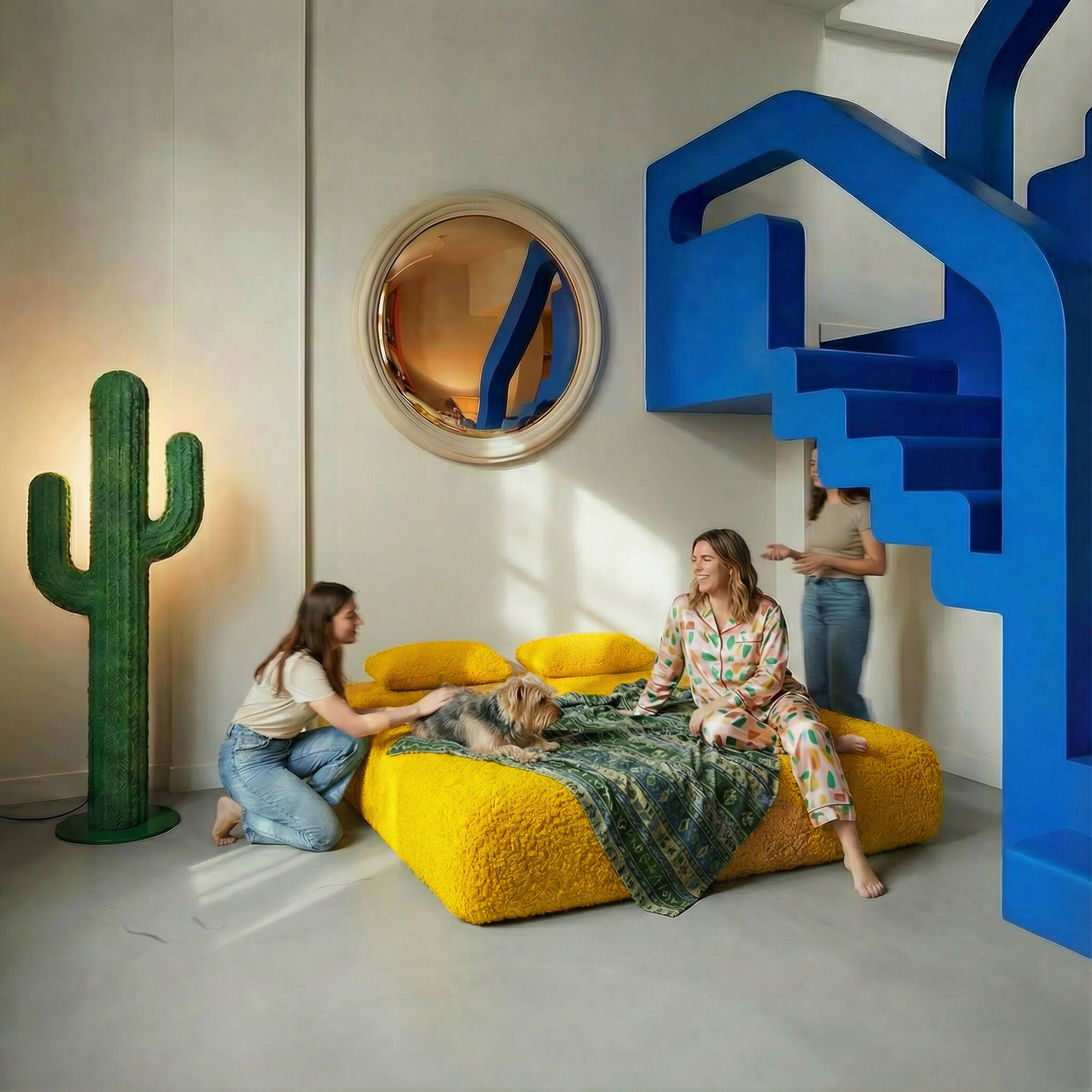 Sofa  in a box—so you skip the chaos of buying and moving traditional furniture. No delivery drama, no vans, no helpers, no scratched walls or broken doors. It fits through any space and recovers in minutes once opened.  made in Austria