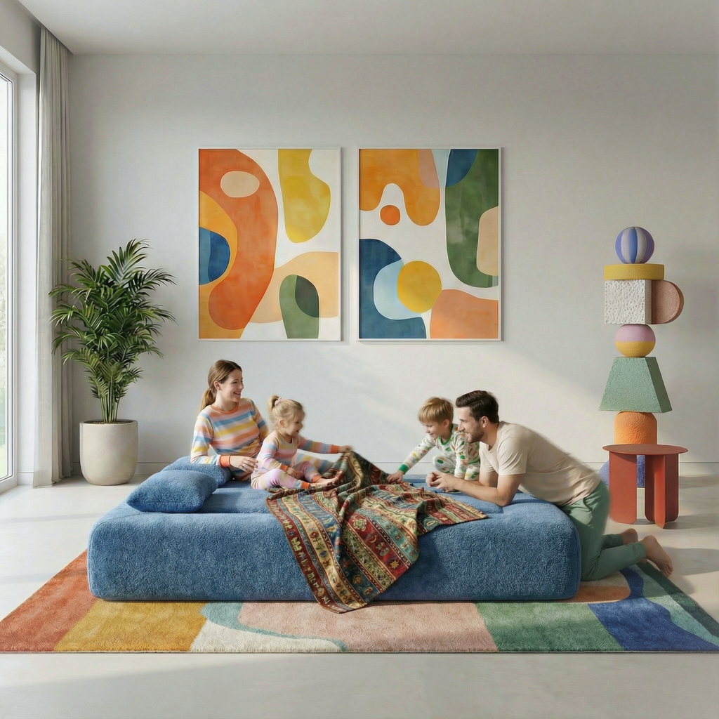 Sofa arrives in a box—so you skip the chaos of buying and moving traditional furniture. No delivery drama, no vans, no helpers, no scratched walls or broken doors. It fits through any space and recovers in minutes once opened.  made in Austria