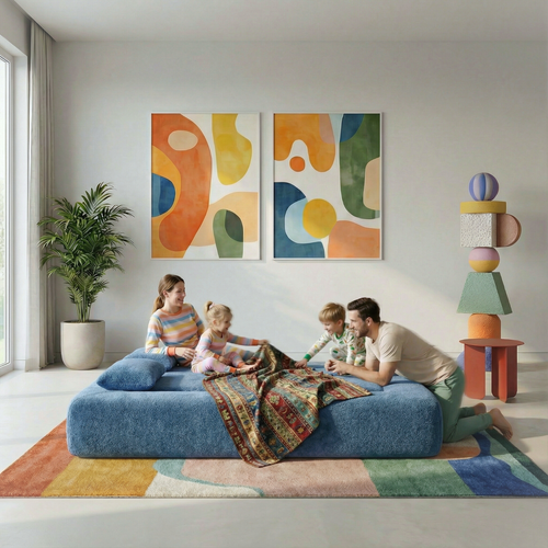 Sofa arrives in a box—so you skip the chaos of buying and moving traditional furniture. No delivery drama, no vans, no helpers, no scratched walls or broken doors. It fits through any space and recovers in minutes once opened.  made in Austria